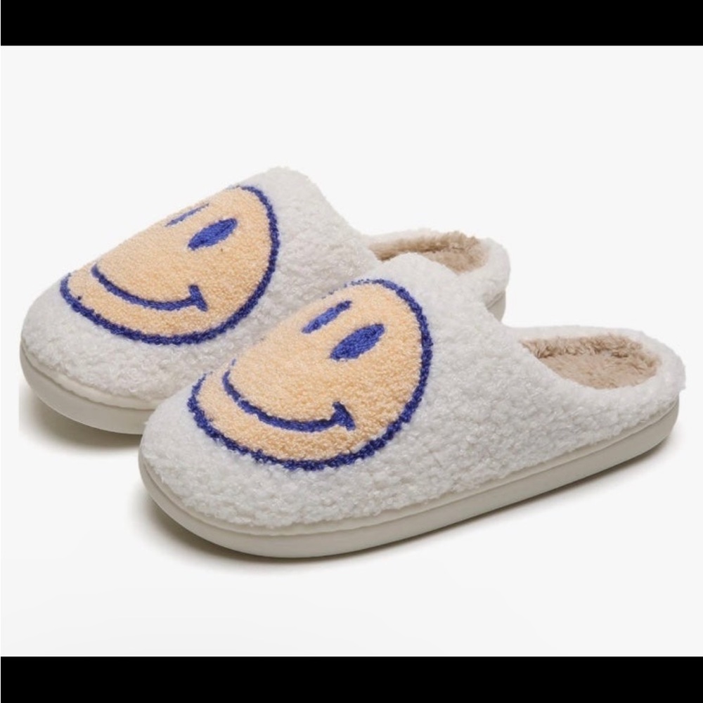 Smiley Face Slippers Happy Face Cozy Comfy